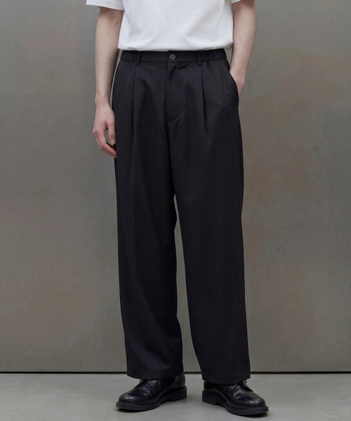 SETUP7(セットアップセブン)の「【SETUP7】Everyday Twill Wide Tuck Pants / エブリデイツイルワイドタックパンツ(チノパンツ・メンズ・ブラック/ブラウン/ネイビー・L/M)」の1枚目の写真