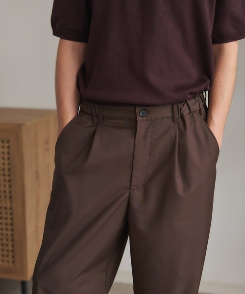 SETUP7(セットアップセブン)の「【SETUP7】Everyday Twill Wide Tuck Pants / エブリデイツイルワイドタックパンツ(チノパンツ・メンズ・ブラック/ブラウン/ネイビー・L/M)」の10枚目の写真