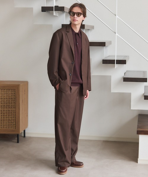SETUP7(セットアップセブン)の「【SETUP7】Everyday Twill Wide Tuck Pants / エブリデイツイルワイドタックパンツ(チノパンツ・メンズ・ブラック/ブラウン/ネイビー・L/M)」の4枚目の写真