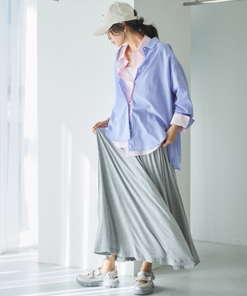 Doux archives（ドゥアルシーヴ）の「シアー２ＷＡＹシャツ（ストライプ／チェック）（シャツ/ブラウス・レディース・サックスブルー/ベージュ/ネイビー/ピンク・FREE）」の12枚目の写真