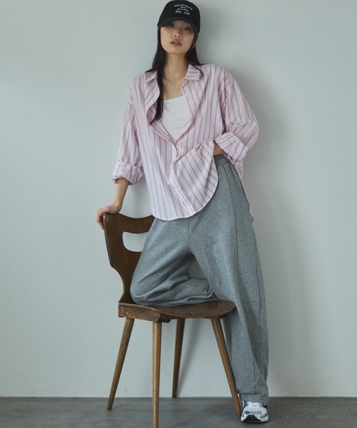 Doux archives（ドゥアルシーヴ）の「シアー２ＷＡＹシャツ（ストライプ／チェック）（シャツ/ブラウス・レディース・サックスブルー/ベージュ/ネイビー/ピンク・FREE）」の6枚目の写真