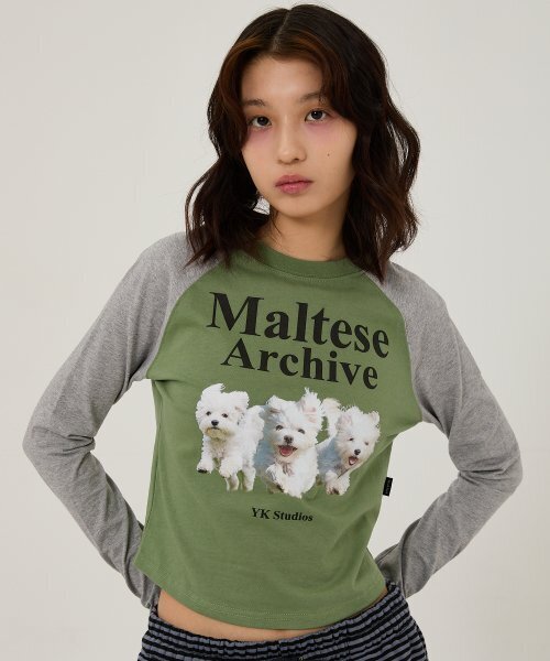 WaiKei(ワイケイ)の「マルチーズアーカイブラグランロングスリーブTシャツカーキ(Tシャツ/カットソー・メンズ・その他・0/1/2)」の3枚目の写真