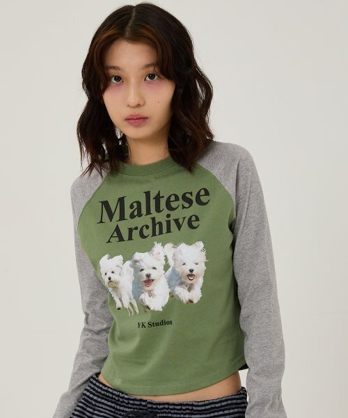 WaiKei(ワイケイ)の「マルチーズアーカイブラグランロングスリーブTシャツカーキ(Tシャツ/カットソー・メンズ・その他・0/1/2)」の4枚目の写真