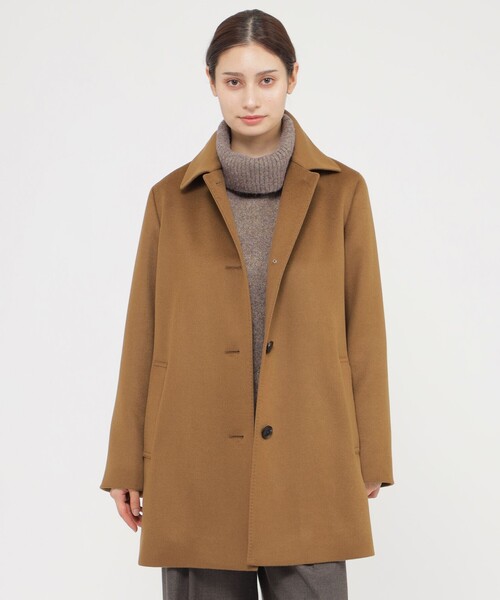 セール】ウールカシミヤビーバー ステンカラーコート（ピーコート