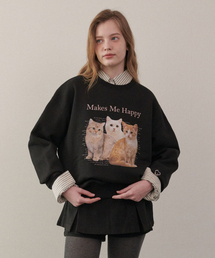 LULUCHOU（ルルシュ）の「Cat Friends Sweatshirt - BLACK（スウェット）」
