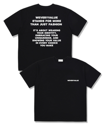 WEVERYVALUE（ウィベリべリュー）の「Identity Overfit Short Sleeve T-Shirt Black（Tシャツ/カットソー）」
