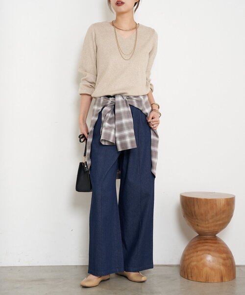 Jena espace merveilleux（ジェナ　エスパスメルヴェイユ）の「【春まで着れる】ラメプレーティングVニット（ニット/セーター・レディース・ライトグレー/ベージュ/ブルー系その他・FREE）」の19枚目の写真