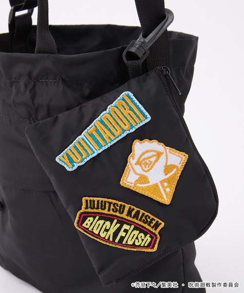 呪術廻戦】別注 2WAY ポーチ付き ワッペン刺繍 ドローコード