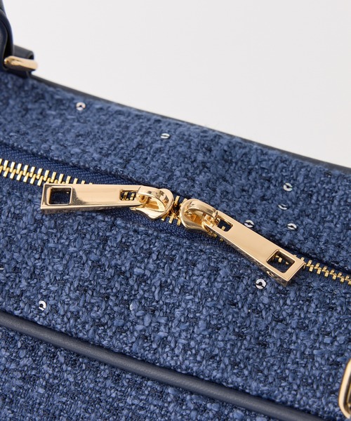 Seemi. byNICECLAUP（ シーミーバイナイスクラップ）の「【Seemi.】ツイードスクエアボストンバッグ（ボストンバッグ・レディース・ネイビー/アイボリー/サックスブルー・FREE）」の7枚目の写真