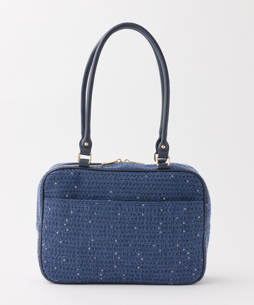 Seemi. byNICECLAUP（ シーミーバイナイスクラップ）の「【Seemi.】ツイードスクエアボストンバッグ（ボストンバッグ・レディース・ネイビー/アイボリー/サックスブルー・FREE）」の13枚目の写真