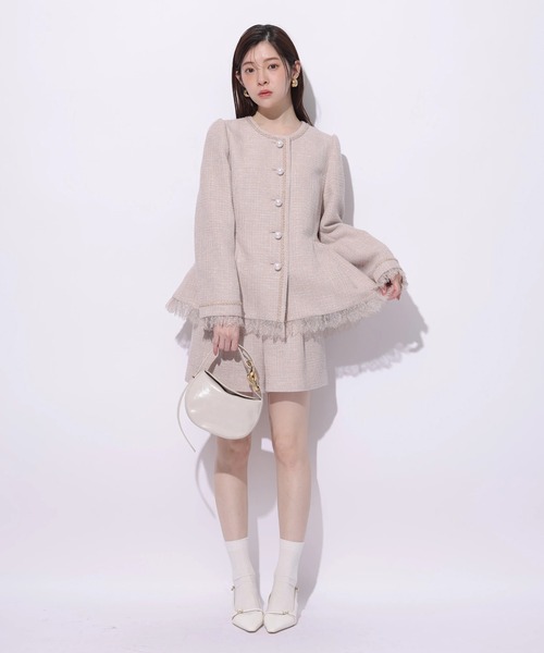 Rirandture(リランドチュール)の「ツィードペプラムジャケット(その他アウター・レディース・ピンクベージュ・1/2)」の10枚目の写真