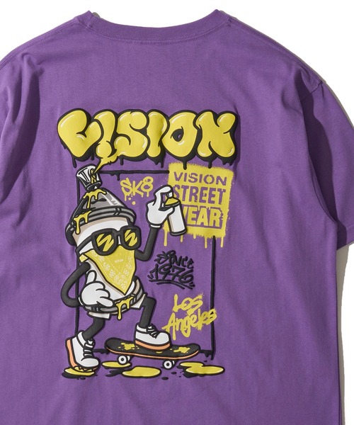 VISION STREET WEAR（ヴィジョンストリートウェア）の「【VISION STREET WEAR】オリジナルグラフィック バックプリントクルーネックTシャツ（Tシャツ/カットソー・レディース・パープル/ホワイト/ブラック・MEDIUM/X-LARGE/LARGE）」の3枚目の写真