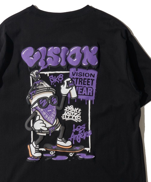 VISION STREET WEAR（ヴィジョンストリートウェア）の「【VISION STREET WEAR】オリジナルグラフィック バックプリントクルーネックTシャツ（Tシャツ/カットソー・レディース・パープル/ホワイト/ブラック・MEDIUM/X-LARGE/LARGE）」の2枚目の写真