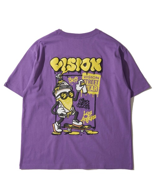 VISION STREET WEAR（ヴィジョンストリートウェア）の「【VISION STREET WEAR】オリジナルグラフィック バックプリントクルーネックTシャツ（Tシャツ/カットソー・レディース・パープル/ホワイト/ブラック・MEDIUM/X-LARGE/LARGE）」の9枚目の写真