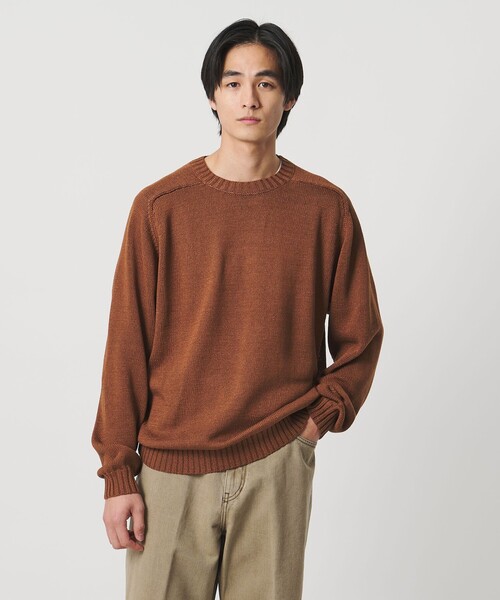 UNITED ARROWS（ユナイテッドアローズ）の「テープヤーン 天竺編み  クルーネック サマーニット（ニット/セーター・メンズ・ブラック/イエロー/ブラウン系・S/M/L/XL）」の2枚目の写真
