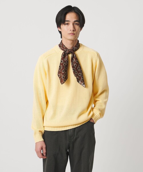 UNITED ARROWS（ユナイテッドアローズ）の「テープヤーン 天竺編み  クルーネック サマーニット（ニット/セーター・メンズ・ブラック/イエロー/ブラウン系・S/M/L/XL）」の3枚目の写真