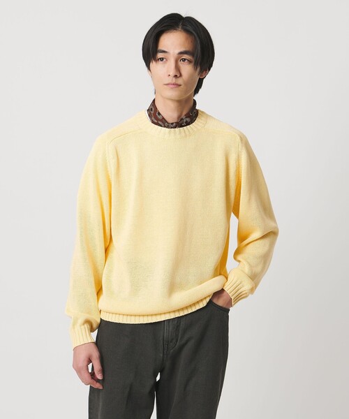 UNITED ARROWS（ユナイテッドアローズ）の「テープヤーン 天竺編み  クルーネック サマーニット（ニット/セーター・メンズ・ブラック/イエロー/ブラウン系・S/M/L/XL）」の12枚目の写真