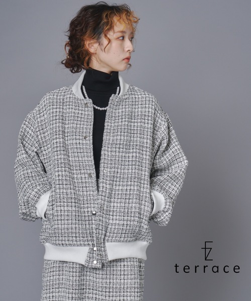 ツイードスタジャンブルゾン（スタジャン）｜terrace（テラス）の