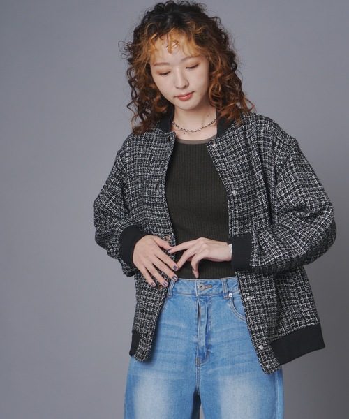 terrace(テラス)の「ツイードスタジャンブルゾン(スタジャン・レディース・ホワイト系/ブラック系・FREE)」の19枚目の写真