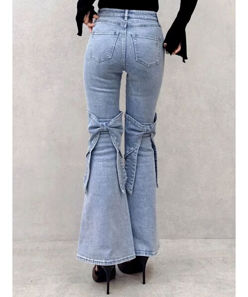 dazzlin(ダズリン)の「バックリボンフルイドパンツ(デニムパンツ・レディース・ブルー/インディゴブルー・SMALL/MEDIUM)」の2枚目の写真