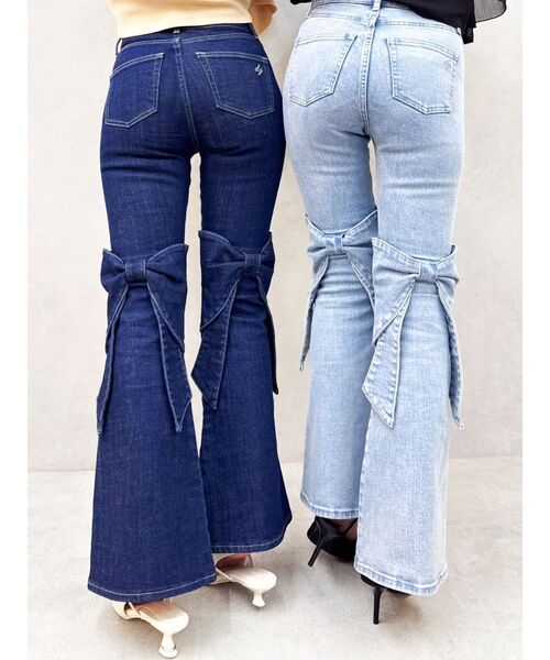 dazzlin(ダズリン)の「バックリボンフルイドパンツ(デニムパンツ・レディース・ブルー/インディゴブルー・SMALL/MEDIUM)」の3枚目の写真
