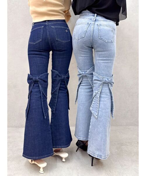 dazzlin(ダズリン)の「バックリボンフルイドパンツ(デニムパンツ・レディース・ブルー/インディゴブルー・SMALL/MEDIUM)」の7枚目の写真