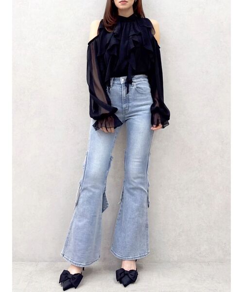 dazzlin(ダズリン)の「バックリボンフルイドパンツ(デニムパンツ・レディース・ブルー/インディゴブルー・SMALL/MEDIUM)」の22枚目の写真