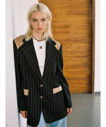 THE ASHLYNN（ザエーシェルリン）の「ウェスタンオーバーサイズジャケットブラックストライプ（テーラードジャケット）」