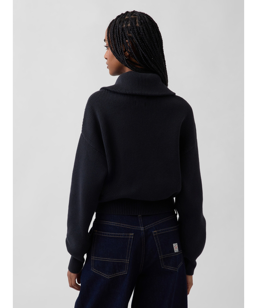 GAP（ギャップ）の「リラックスフィット GAPロゴ ハーフジップ プルオーバー クロップドセーター（ニット/セーター・レディース・ピンク/オフホワイト/グリーン/ブラック・S/M/XS/L/XL/XXS）」の19枚目の写真