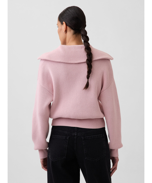 GAP（ギャップ）の「リラックスフィット GAPロゴ ハーフジップ プルオーバー クロップドセーター（ニット/セーター・レディース・ピンク/オフホワイト/グリーン/ブラック・S/M/XS/L/XL/XXS）」の21枚目の写真