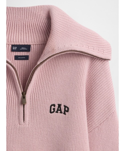 GAP（ギャップ）の「リラックスフィット GAPロゴ ハーフジップ プルオーバー クロップドセーター（ニット/セーター・レディース・ピンク/オフホワイト/グリーン/ブラック・S/M/XS/L/XL/XXS）」の10枚目の写真