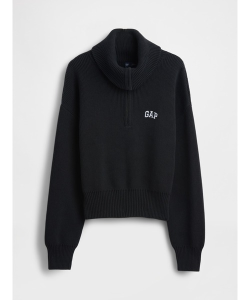 GAP（ギャップ）の「リラックスフィット GAPロゴ ハーフジップ プルオーバー クロップドセーター（ニット/セーター・レディース・ピンク/オフホワイト/グリーン/ブラック・S/M/XS/L/XL/XXS）」の6枚目の写真