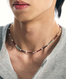 S SY（エスエスワイ）の「レッドビーンミントインディアストーングラスビーズネックレス（ネックレス）」