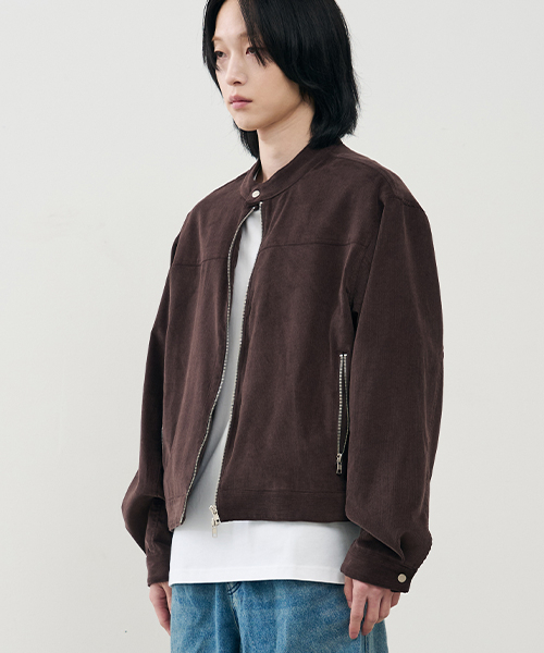 ARRAYED（アレイド）の「バーティカルバイカー クロップコーデュロイジャケット [NAVY]（デニムジャケット・メンズ・その他・S/M/L）」の2枚目の写真