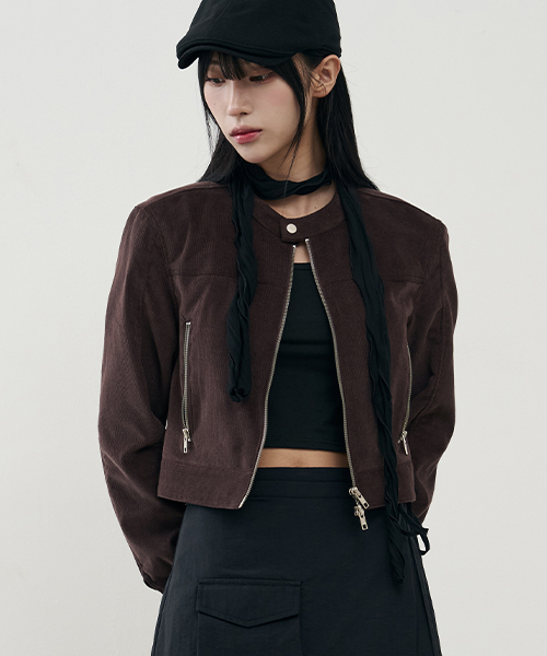 ARRAYED（アレイド）の「バーティカルバイカー クロップコーデュロイジャケット [NAVY]（デニムジャケット・メンズ・その他・S/M/L）」の4枚目の写真