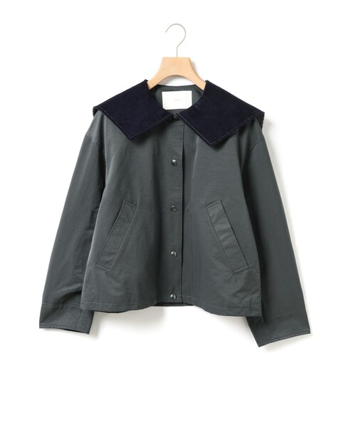 MidiUmi（ミディウミ）の「MidiUmi パッドハンティングジャケット（ダウンジャケット/コート・レディース・チャコールグレー/アイボリー/ブラック・FREE）」の3枚目の写真