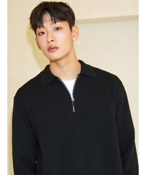 AYIHOLIC CASHMERE(アイホリックカシミア)の「ハーフジップポロニット ブラック #5COLOR(ニット/セーター・レディース・ブラック・L/M)」の6枚目の写真