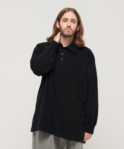 CARGOBROS(カーゴブロス)の「フルラバーオーバー長袖カラーTシャツ(ブラック)(ポロシャツ・メンズ・その他・FREE)」の9枚目の写真