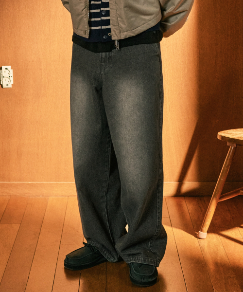 eastserviceshop(イーストサービスショップ)の「ESSウォッシュワイドデニムパンツ - グレー(デニムパンツ・レディース・グレー・FREE/48/50)」の3枚目の写真
