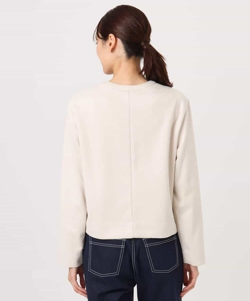 MK MICHEL KLEIN（エムケーミッシェルクラン）の「フェイクスウェード ドット釦ジャケット/洗える（ノーカラージャケット・レディース・グレー/アイボリー・38）」の17枚目の写真