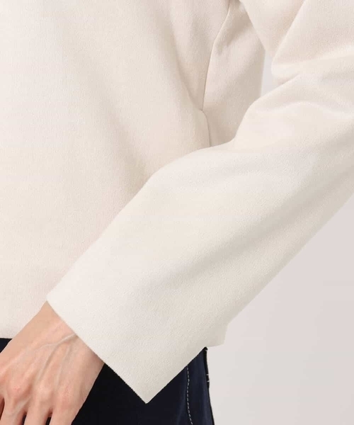 MK MICHEL KLEIN（エムケーミッシェルクラン）の「フェイクスウェード ドット釦ジャケット/洗える（ノーカラージャケット・レディース・グレー/アイボリー・38）」の19枚目の写真