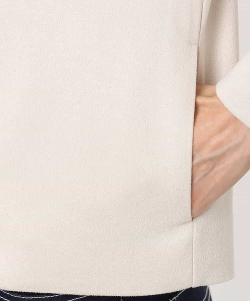 MK MICHEL KLEIN（エムケーミッシェルクラン）の「フェイクスウェード ドット釦ジャケット/洗える（ノーカラージャケット・レディース・グレー/アイボリー・38）」の21枚目の写真