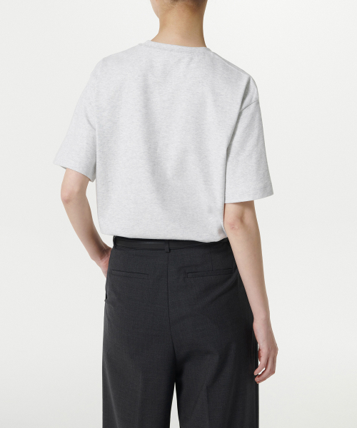 MUSINSA STANDARD WOMAN（ムシンサスタンダードウーマン）の「ウィメンズリラックスフィットクルーネックTシャツ[メランジライトグレー]（Tシャツ/カットソー・レディース・その他・MEDIUM/SMALL/X-SMALL/LARGE/X-LARGE）」の6枚目の写真