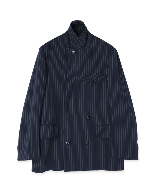 CULLNI（クルニ）の「Stripe Double Cloth Button-Tab Pocket Tailored Jacket（テーラードジャケット・メンズ・ネイビー/ブラック・0/1/2）」の6枚目の写真