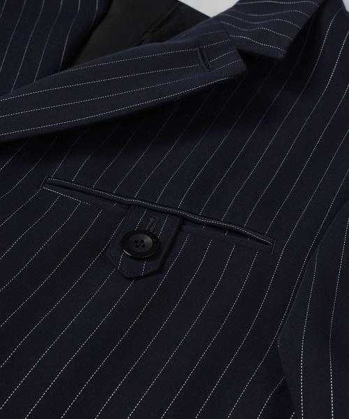 CULLNI（クルニ）の「Stripe Double Cloth Button-Tab Pocket Tailored Jacket（テーラードジャケット・メンズ・ネイビー/ブラック・0/1/2）」の9枚目の写真