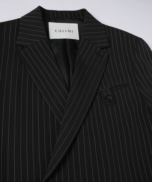CULLNI（クルニ）の「Stripe Double Cloth Button-Tab Pocket Tailored Jacket（テーラードジャケット・メンズ・ネイビー/ブラック・0/1/2）」の15枚目の写真