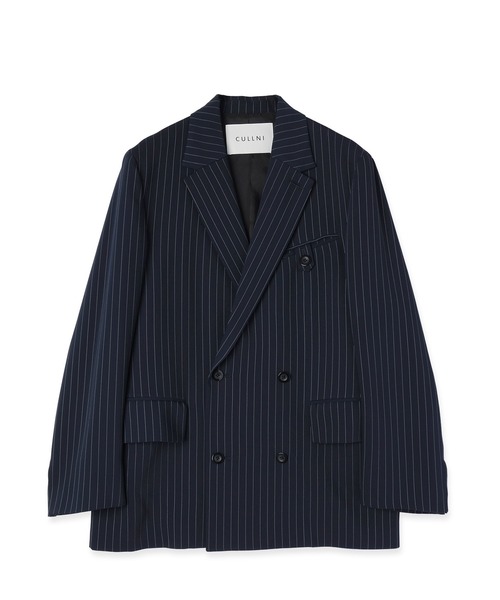 CULLNI(クルニ)の「Stripe Double Cloth Button-Tab Pocket Tailored Jacket(テーラードジャケット・メンズ・ネイビー/ブラック・0/1/2)」の19枚目の写真