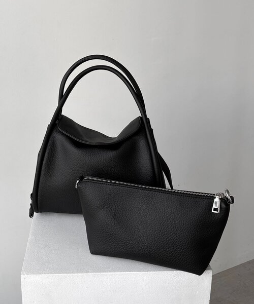 CAPRICIEUX LE'MAGE(カプリシューレマージュ)の「2SETフラップシュリンクバッグ(ショルダーバッグ・レディース・ベージュ/ブラック/アイボリー・FREE)」の7枚目の写真