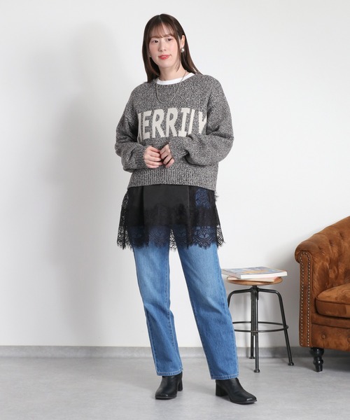 cepo(セポ)の「サテンレースキャミソール(キャミソール・レディース・ブラック/オフホワイト・M)」の3枚目の写真