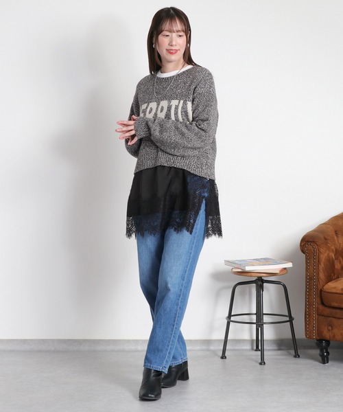 cepo(セポ)の「サテンレースキャミソール(キャミソール・レディース・ブラック/オフホワイト・M)」の4枚目の写真